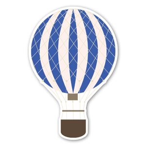 Blue hot air ballon stickers