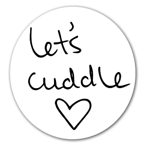 Hand drawn cuddling sticker, make it custom by adding a letter in the heart