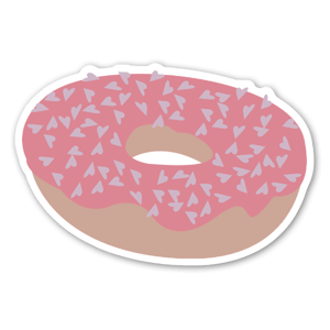 A cool and cute donut as the Lovenut sticker 