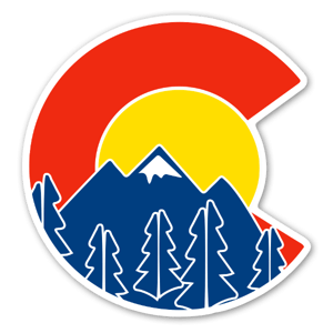 Sweet Colorado flag and mountain sticker