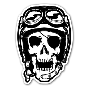 Bones biker sticker