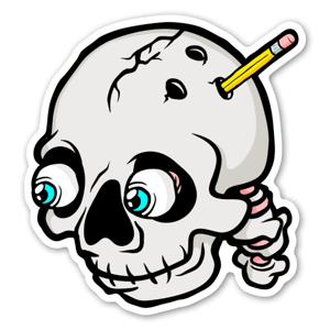 pen skulle sticker