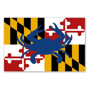 A MD flag and a MD blue crab right in the middle. 