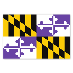 The Maryland flag made with Baltimore Ravens colors. Purple and Gold.