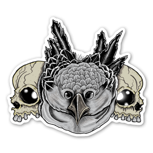 owl skull sticker