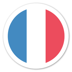 Round France flag sticker