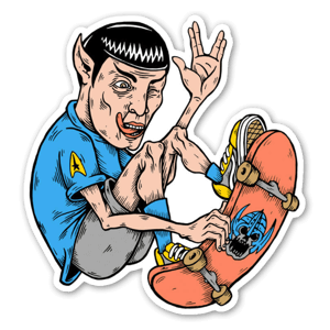 Spock skating sticker