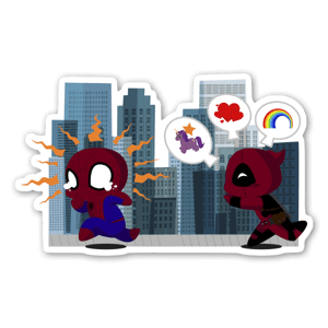 Spidey Deadpool sticker