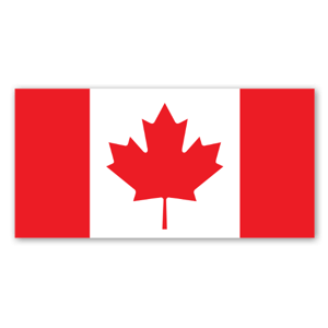 The Canadian flag sticker