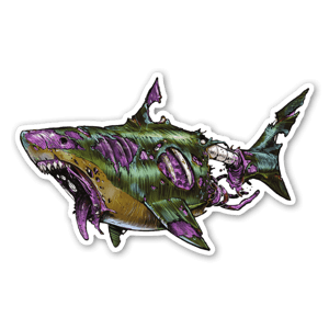 As if sharks weren't scary enough already!
1 of 5 ZomBshark designs
collect them all to be the coolest kid in town :)