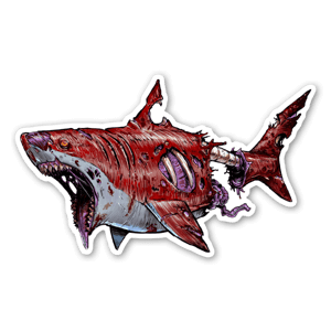 As if sharks weren't scary enough already!
1 of 5 ZomBshark designs
collect them all to be the coolest kid in town :)