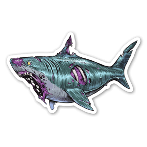 As if sharks weren't scary enough already!
1 of 5 ZomBshark designs
collect them all to be the coolest kid in town :)