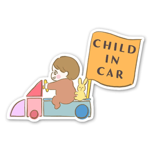 A kid driving a small car - Gucchan Sticker