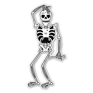 Skeleton with bone sticker