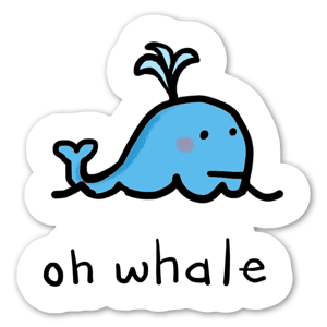 A melancholy cartoon whale.