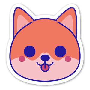 Shiba Inu puppy printed sticker