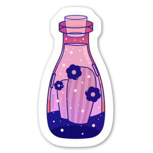 Cute cactus in a bottle