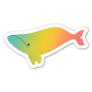 A grumpy but cute whale - stickers