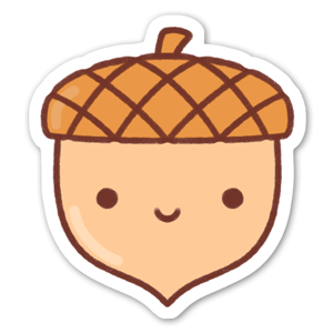 Kawaii Acorn that fits in perfectly with your cute warm autumn aesthetic.