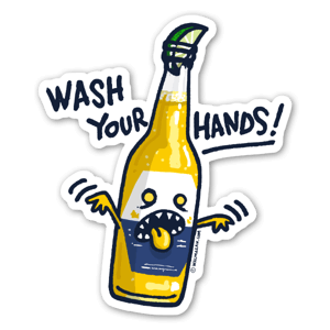 Wash your hands with Corona - sticker