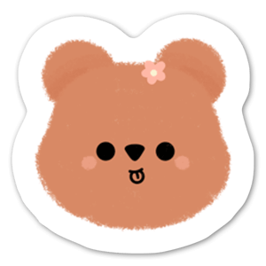 A cute Bear, stretches out tongue - stickers