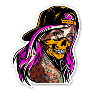 Custom illustration of the Skull Rebel Girl