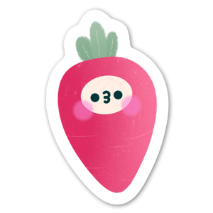 This carrot just wants a kiss sticker.