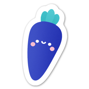 a dark blue carrot sticker