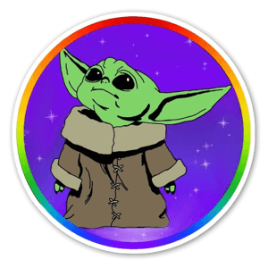 Baby Yoda sticker or decal - perfect for laptop, notebook, journal, water bottle or phone.