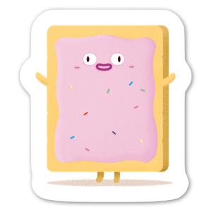 A cute and happy cartoon poptart. 