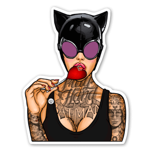 My custom illustration of catwoman tattooed