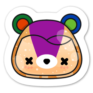 Trippy Cute bear head - sticker