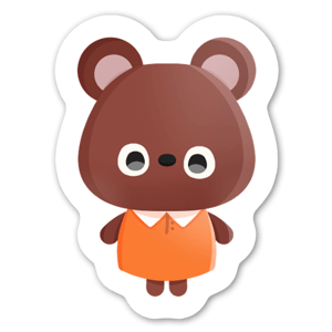 Bear in a cute dress - Sticker