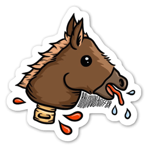 A nice sweet wonderful horse, but wait. with its head cut off?! noooo! Please help this horse sticker to a new better home.