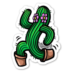 Running Cactus sticker