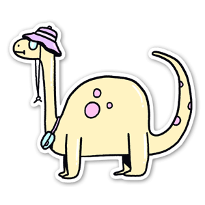 Brakke brachiosaurus on the street keeps track of what is happening around the city. With his long neck and cheerful disposition, we like Brakke. A sticker you will be happy to take with you everywhere.