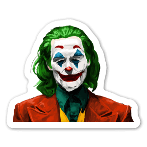 Meet the terrible Joker, and put him on our laptop, car, wall or in jail. Well, it's a sticker so the choice is yours