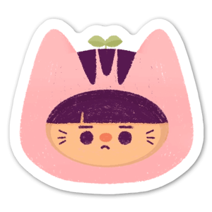 Sad and angry cat sticker