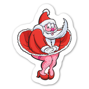 Naught dancing Marilyn Santa Sticker