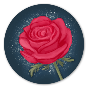 Red magic rose sticker