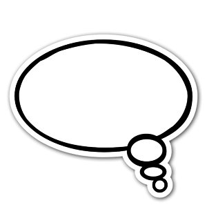 A thinking speech bubble  as a sticker 