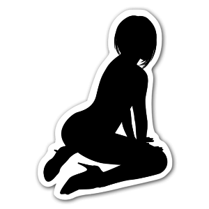 Black and white sexy girl as a sticker