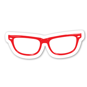 Hipster Eye Glasses Red