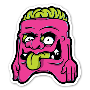 Hey brain dude sticker! Custom sticker by Dangerbrain & Baker2D