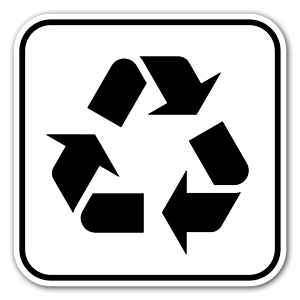 Labels with the recycling symbol