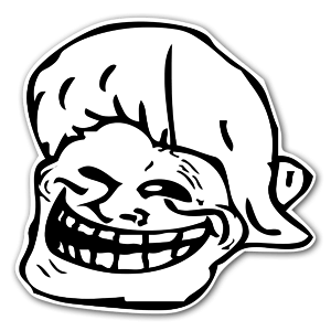 A rage face with a lot of hair, funny stickers! 