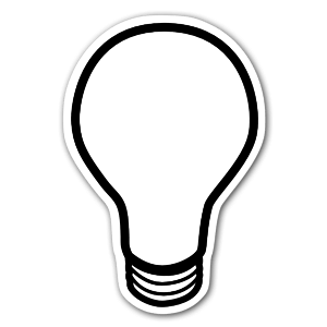 A sticker as a light bulb sign 