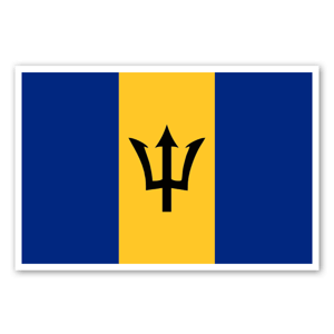 Barbados flag as a sticker 