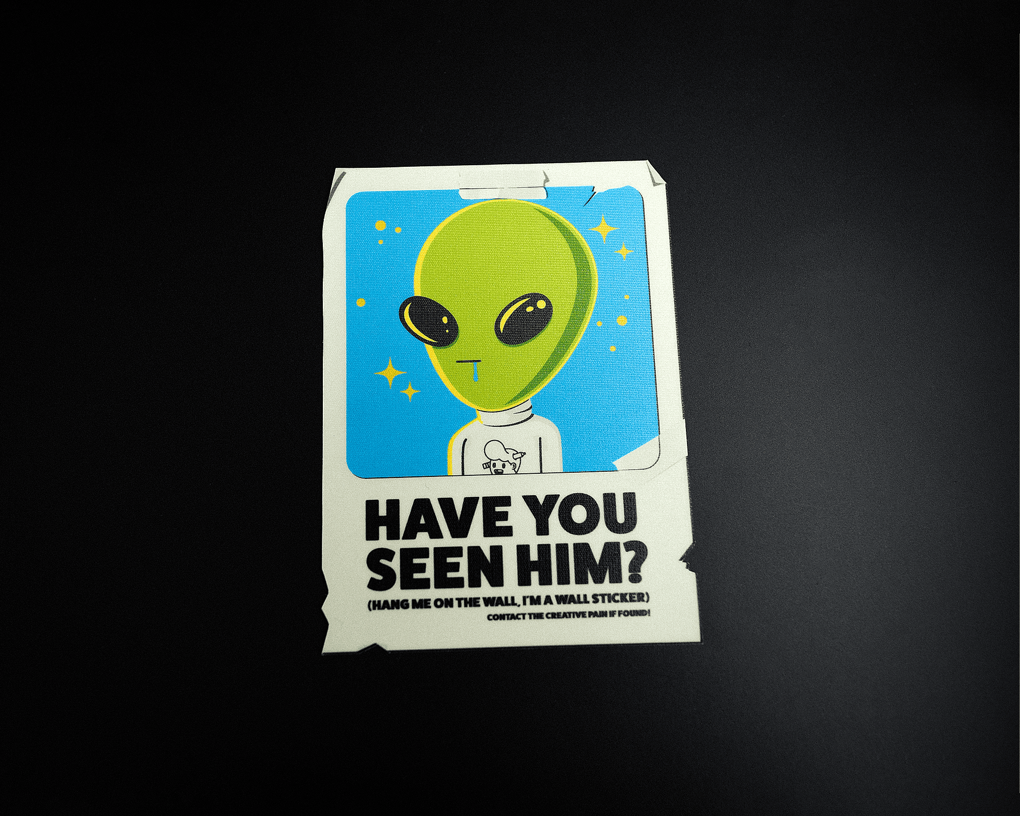 Wall sticker of an alien