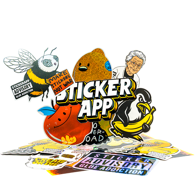 A bunch of colorful stickers